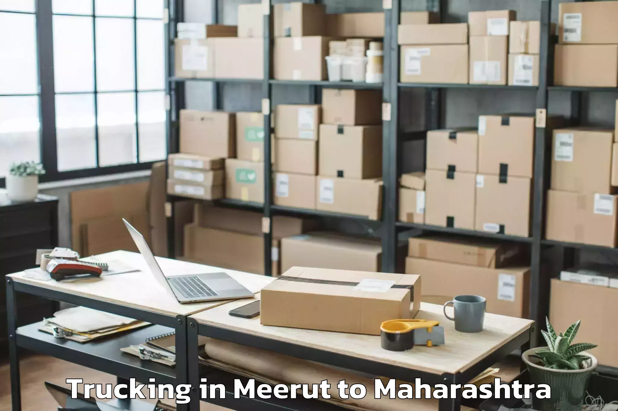 Top Meerut to Sakharkherda Trucking Available